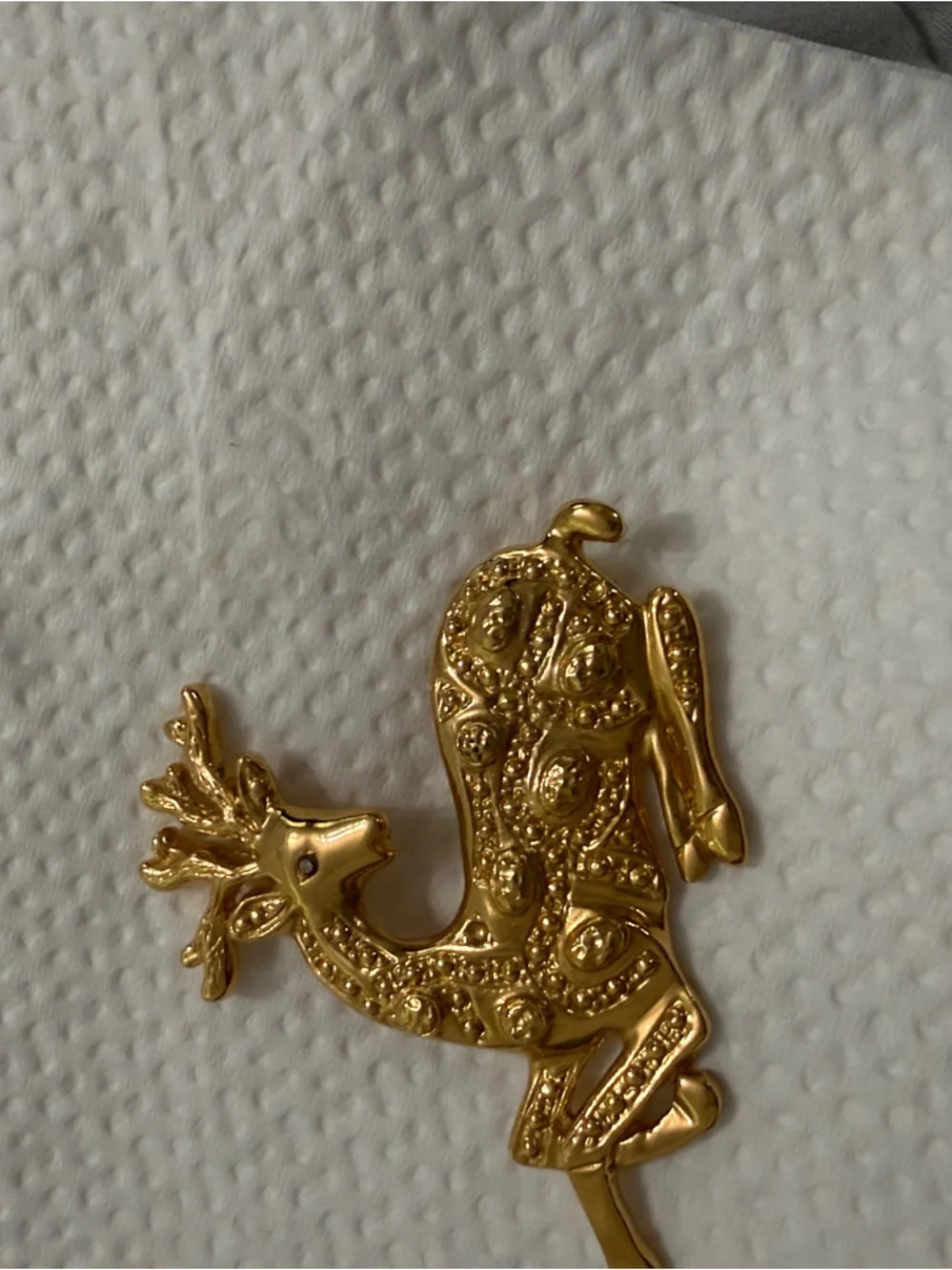 St. John Collection Gold Reindeer Brooch